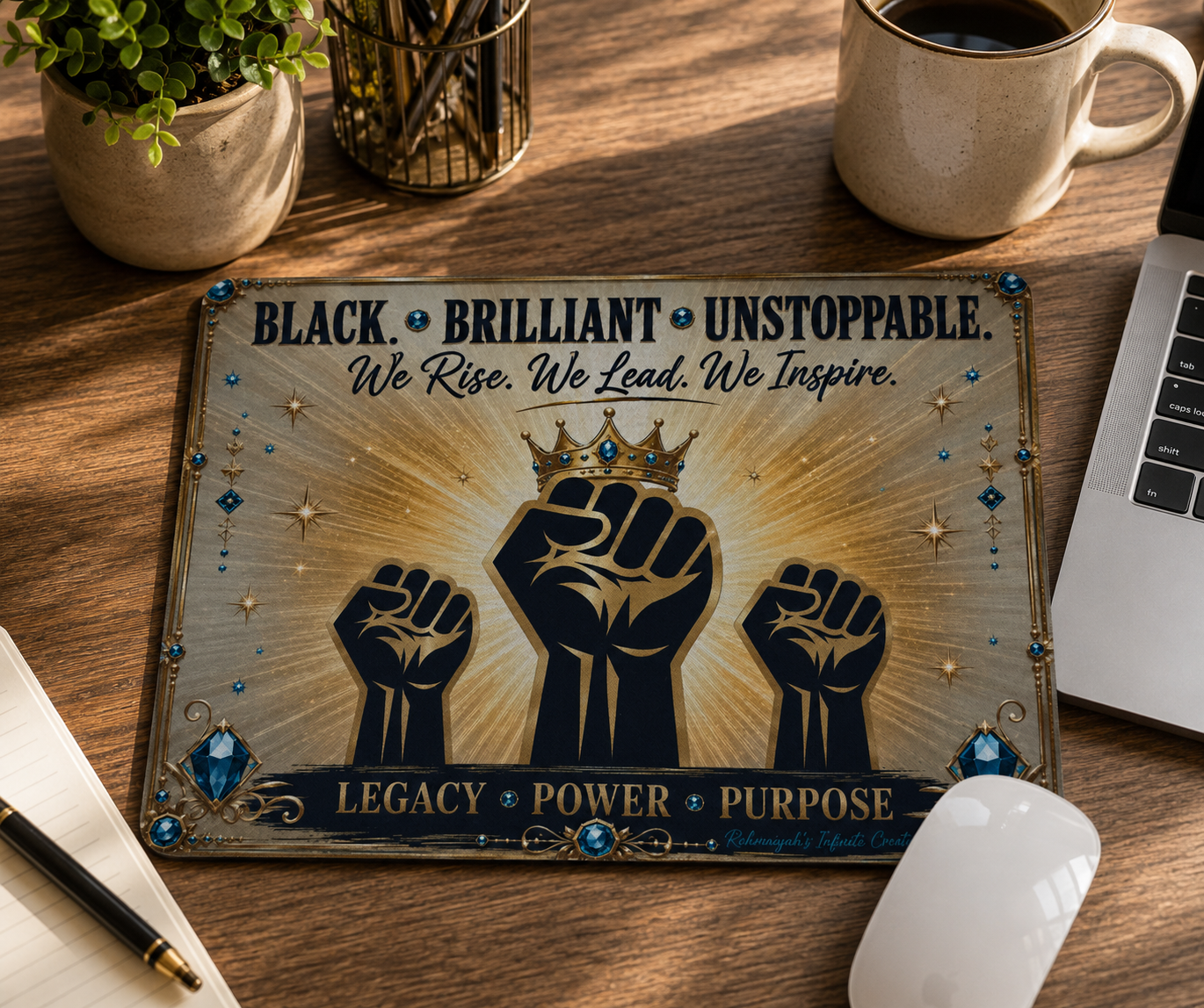 Black. Brilliant. Unstoppable. Mouse Pad - Legacy • Power • Purpose Collection